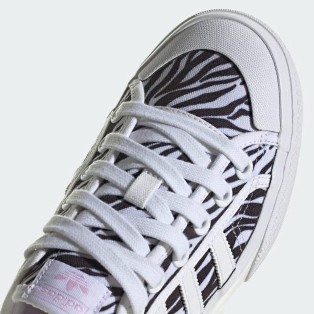 Adidas Nizza Low Top Womens Casual Platform Shoes White Black GZ9681 NEW Size 6 - Picture 8 of 10